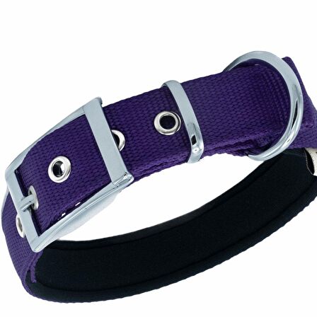 Doggie Elit Dokumadan El Yapımı Köpek Boyun Tasması 2,5x37-45cm Mor