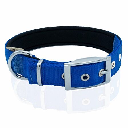 Doggie Elit Dokumadan El Yapımı Köpek Boyun Tasması 2,5x42-50cm Royal Mavi