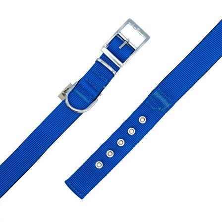 Doggie Elit Dokumadan El Yapımı Köpek Boyun Tasması 2,5x42-50cm Royal Mavi