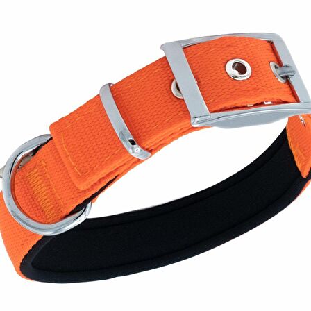 Doggie Elit Dokumadan El Yapımı Köpek Boyun Tasması 2,5x42-50cm Turuncu