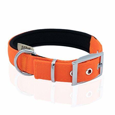 Doggie Elit Dokumadan El Yapımı Köpek Boyun Tasması 2,5x42-50cm Turuncu