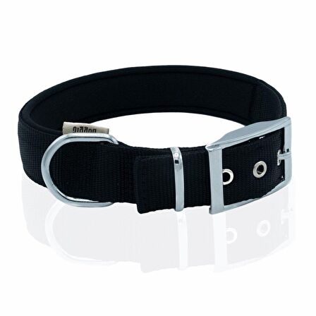 Doggie Elit Dokumadan El Yapımı Köpek Boyun Tasması 3x42-50cm Siyah