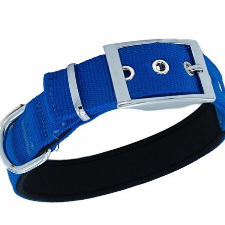 Doggie Elit Dokumadan El Yapımı Köpek Boyun Tasması 3x42-50cm Royal Mavi