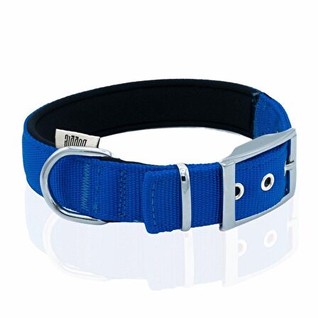 Doggie Elit Dokumadan El Yapımı Köpek Boyun Tasması 3x42-50cm Royal Mavi