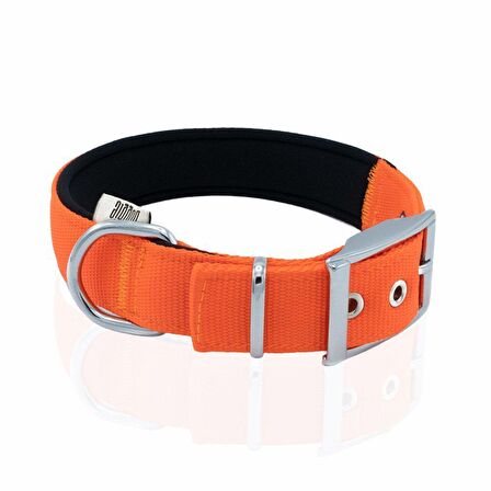 Doggie Elit Dokumadan El Yapımı Köpek Boyun Tasması 3x42-50cm Turuncu