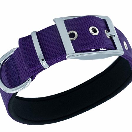 Doggie Elit Dokumadan El Yapımı Köpek Boyun Tasması 3x42-50cm Mor