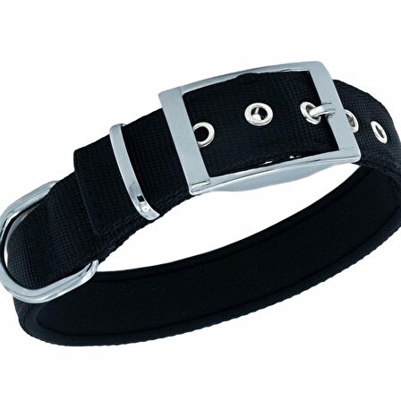 Doggie Elit Dokumadan El Yapımı Köpek Boyun Tasması 3x47-55cm Siyah