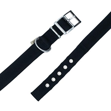 Doggie Elit Dokumadan El Yapımı Köpek Boyun Tasması 3x47-55cm Siyah