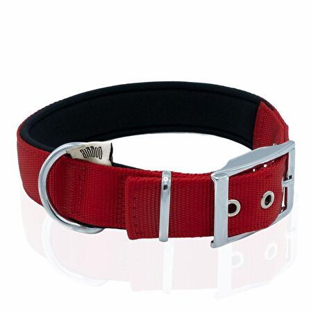 Doggie Elit Dokumadan El Yapımı Köpek Boyun Tasması 3x47-55cm Kırmızı