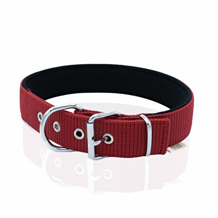 Doggie Elit Dokumadan El Yapımı Köpek Boyun Tasması 4x57-65cm Kırmızı