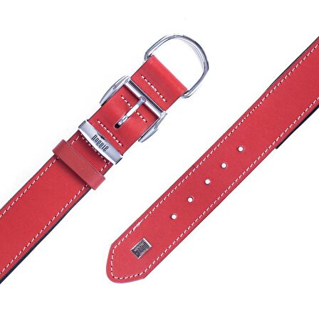 Doggie Konfor Deri Sade Boyun Tasması Kırmızı 4x47 55 Cm 