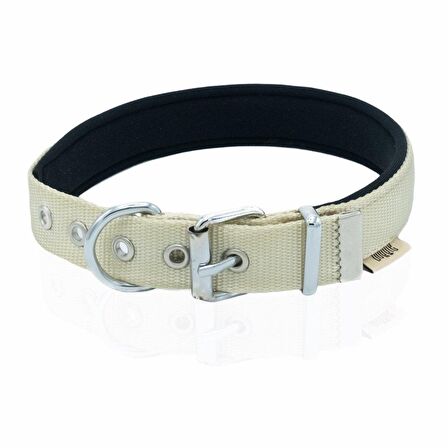 Doggie Konforlu Dokumadan El Yapımı Çivili Köpek Boyun Tasması 2,5x37-45cm K.Haki