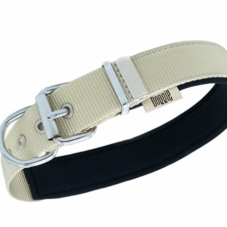 Doggie Konforlu Dokumadan El Yapımı Çivili Köpek Boyun Tasması 3x42-50cm K.Haki