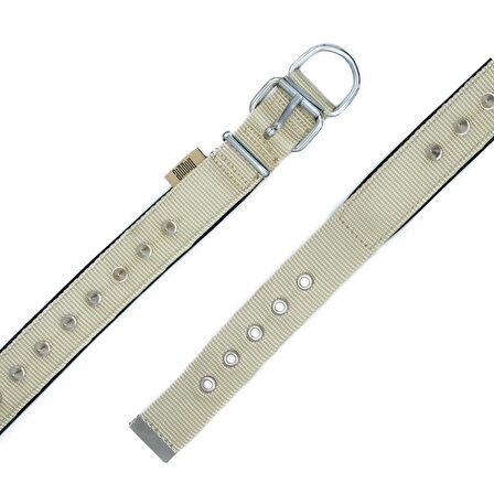 Doggie Konforlu Dokumadan El Yapımı Çivili Köpek Boyun Tasması 3x42-50cm K.Haki