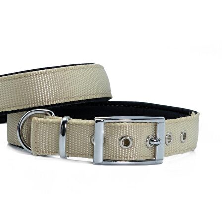 Doggie Elit Dokumadan El Yapımı Köpek Boyun Tasması 2,5x37-45cm K.Haki