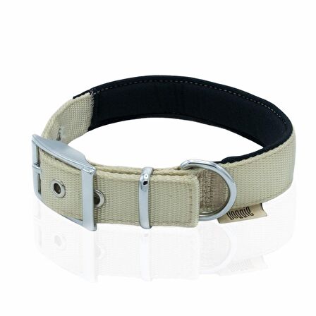 Doggie Elit Dokumadan El Yapımı Köpek Boyun Tasması 2,5x37-45cm K.Haki