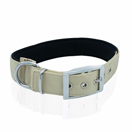 Doggie Elit Dokumadan El Yapımı Köpek Boyun Tasması 3x47-55cm K.Haki