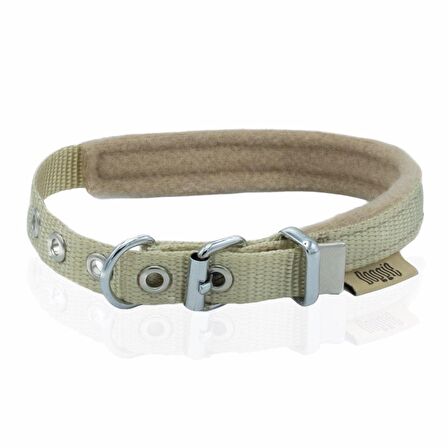 Doggie Polar Dokumadan El Yapımı Köpek Boyun Tasması 1,5x20-25cm K.Haki