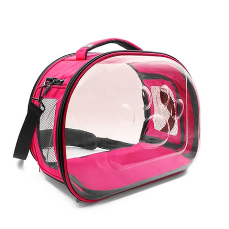 Cattie Pembe Şeffaf Panoramik Kedi Taşıma Çantası 30 x 40 x 35 cm 