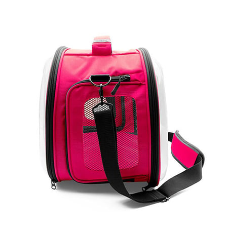 Cattie Pembe Şeffaf Panoramik Kedi Taşıma Çantası 30 x 40 x 35 cm 