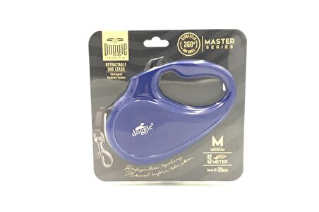 Doggie Otomatik Uzatma Tasması Master Seri Royal Mavisi M 25 Kg 5 Mt