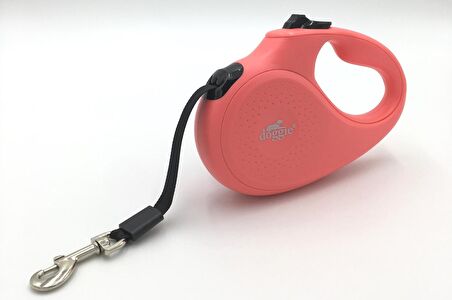 Doggie Otomatik Uzatma Tasması Master Seri Pembe M 25 Kg 5 Mt