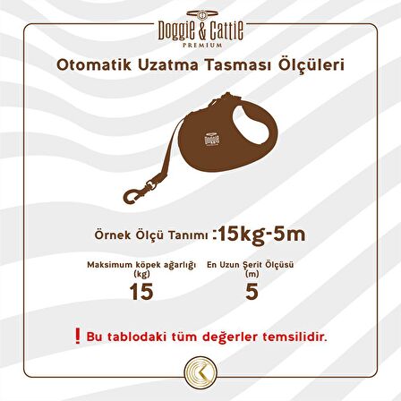 Doggie Soft Seri Otomatik Makaralı Gezdirme Tasması 12 kg / 3 M Siyah