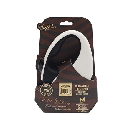 Doggie  Otomatik Köpek Tasması Soft Seri S White 
