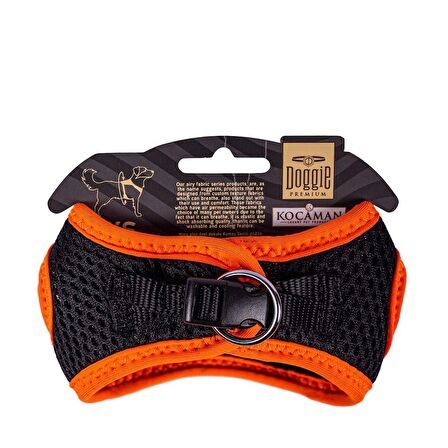 Doggie Havalı Dokuma Neon Serisi Küçük Irk Göğüs Tasması Turuncu 3XS-22-26Cm