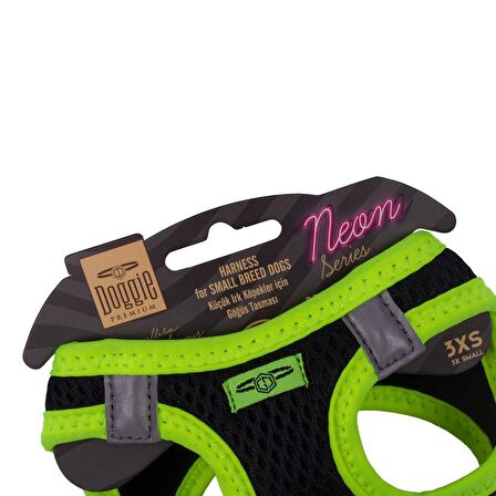 Doggie Havalı Dokuma Neon Serisi Küçük Irk Göğüs Tasması Sarı 3XS-22-26Cm