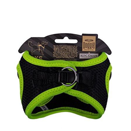Doggie Havalı Dokuma Neon Serisi Küçük Irk Göğüs Tasması Sarı 2XS-26-30Cm