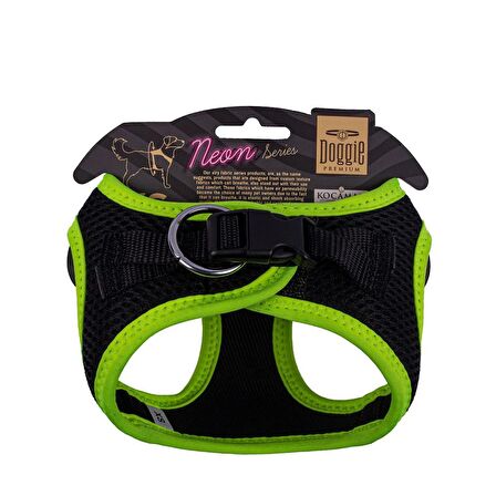 Doggie Havalı Dokuma Neon Serisi Küçük Irk Göğüs Tasması Sarı XS-30-34Cm
