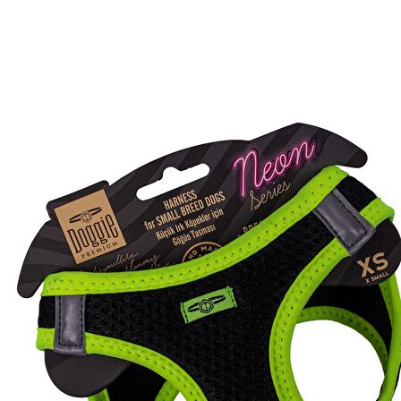 Doggie Havalı Dokuma Neon Serisi Küçük Irk Göğüs Tasması Sarı XS-30-34Cm