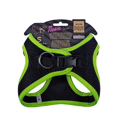 Doggie Havalı Dokuma Neon Serisi Küçük Irk Göğüs Tasması Sarı S-32-38Cm