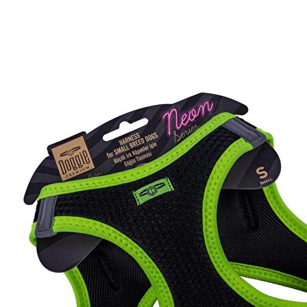 Doggie Havalı Dokuma Neon Serisi Küçük Irk Göğüs Tasması Sarı S-32-38Cm