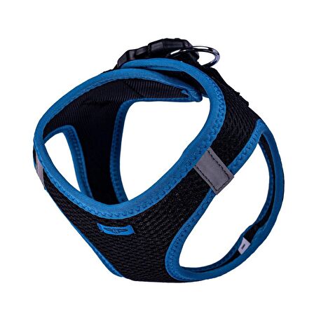 Doggie Havalı Dokuma Neon Serisi Küçük Irk Göğüs Tasması Mavi M-38-44Cm