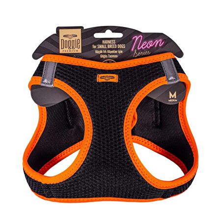 Doggie Havalı Dokuma Neon Serisi Küçük Irk Göğüs Tasması Turuncu M-38-44Cm