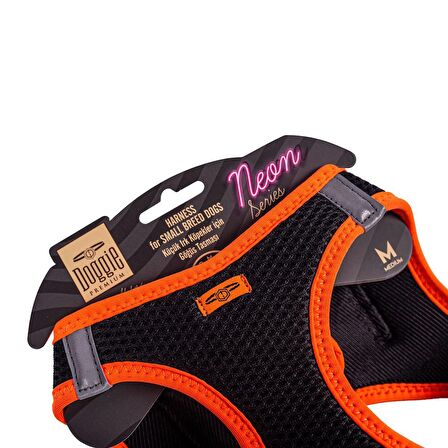 Doggie Havalı Dokuma Neon Serisi Küçük Irk Göğüs Tasması Turuncu M-38-44Cm