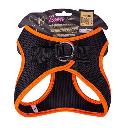 Doggie Havalı Dokuma Neon Serisi Küçük Irk Göğüs Tasması Turuncu L-42-48Cm