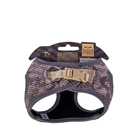 Doggie Havalı Dokuma Reflektör Serisi Küçük Irk Göğüs Tasması Kamuflaj 3XS-22-26Cm