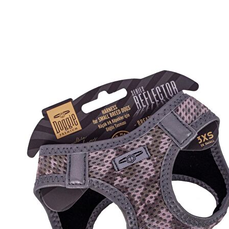 Doggie Havalı Dokuma Reflektör Serisi Küçük Irk Göğüs Tasması Kamuflaj 3XS-22-26Cm