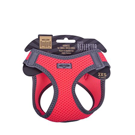 Doggie Havalı Dokuma Reflektör Serisi Küçük Irk Göğüs Tasması Pembe 2XS-26-30Cm