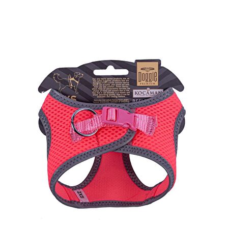 Doggie Havalı Dokuma Reflektör Serisi Küçük Irk Göğüs Tasması Pembe 2XS-26-30Cm