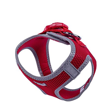 Doggie Havalı Dokuma Reflektör Serisi Küçük Irk Göğüs Tasması Kırmızı XS-30-34Cm