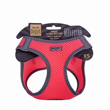 Doggie Havalı Dokuma Reflektör Serisi Küçük Irk Göğüs Tasması Pembe XS-30-34Cm