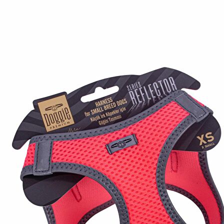 Doggie Havalı Dokuma Reflektör Serisi Küçük Irk Göğüs Tasması Pembe XS-30-34Cm