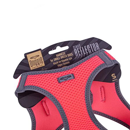 Doggie Havalı Dokuma Reflektör Serisi Küçük Irk Göğüs Tasması Pembe S-32-38Cm
