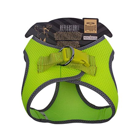 Doggie Havalı Dokuma Reflektör Serisi Küçük Irk Göğüs Tasması Sarı M-38-44Cm