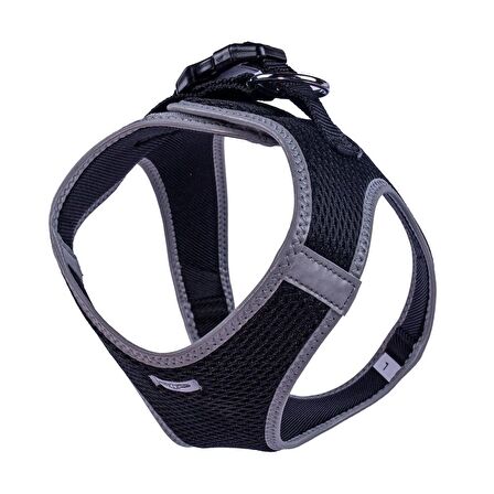 Doggie Havalı Dokuma Reflektör Serisi Küçük Irk Göğüs Tasması Siyah L-42-48Cm