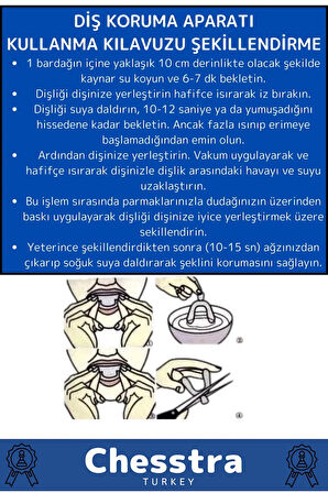 Kutulu Diş Çene Sıkma Gıcırdatma Gece Plağı Koruyucu Önleyici Dişlik Uyku Silikon Aparatı 3 Adet